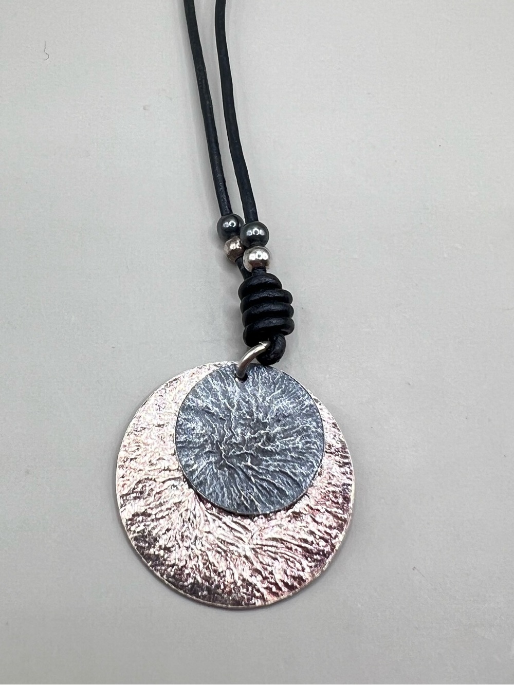 Silpada Brushed Oxidized Double Disc Necklace - Picture 3 of 7